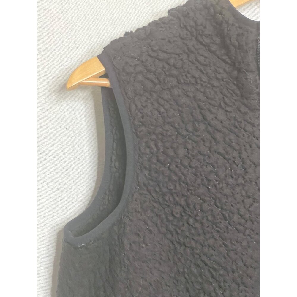 Weatherproof Vintage Black Sherpa-Lined Hooded Vest Small Full Zip Pockets - Picture 4 of 15